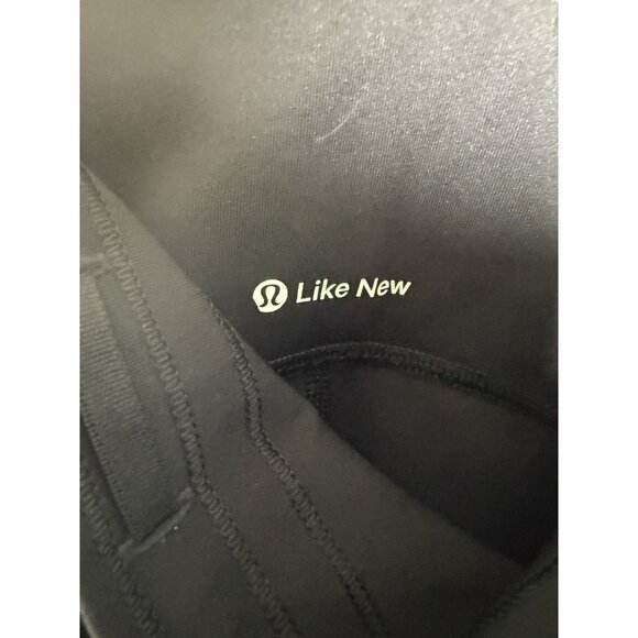 Lululemon Renewed Capri Black Leggings With Sheer Leg Panel Size 2 - Picture 6 of 7